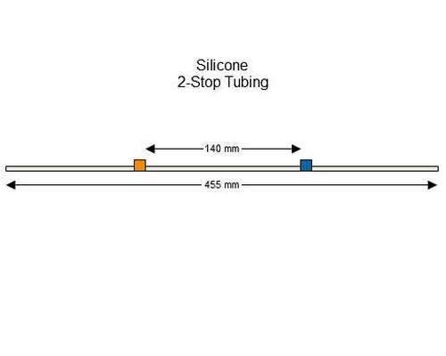 116-0497-04 | 0.25 mm (Orange/Blue) Standard Silicone 2-Stop Tubing, 6/pk