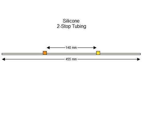116-0497-06/F | 0.51 mm (Orange/Yellow) Flared Silicone 2-Stop Tubing, 6/pk