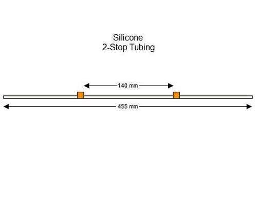 116-0497-09/F | 0.89 mm (Orange/Orange) Flared Silicone 2-Stop Tubing, 6/pk