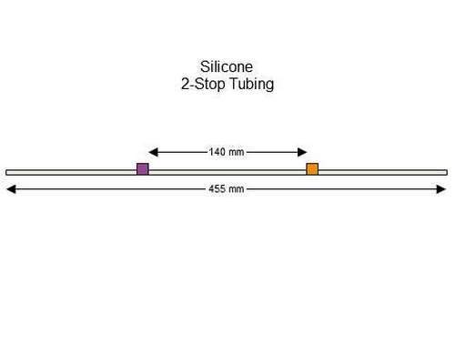 116-0497-19/F | 2.54 mm (Purple/Orange) Flared Silicone 2-Stop Tubing, 6/pk