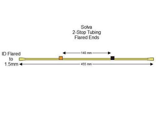 116-0533-01/F | 0.13 mm (Orange/Black) Flared Solva 2-Stop Tubing, 12/pk