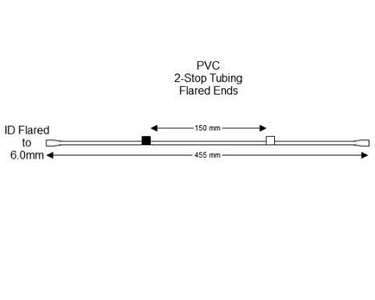 116-0549-21/F | 3.18 mm (Black/White) Flared PVC 2-Stop Tubing, 12/pk