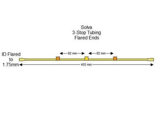 SC0288/F | 0.51 mm (Orange/Yellow) Flared Solva 3-Stop Tubing, 12/pk