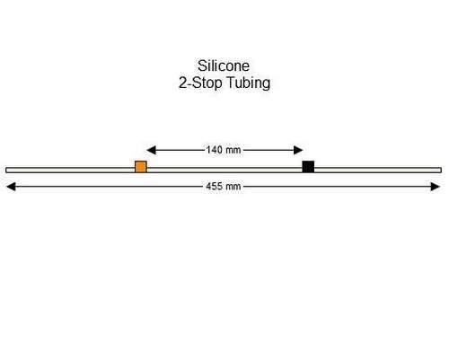 116-0497-01/F | 0.13 mm (Orange/Black) Flared Silicone 2-Stop Tubing, 6/pk