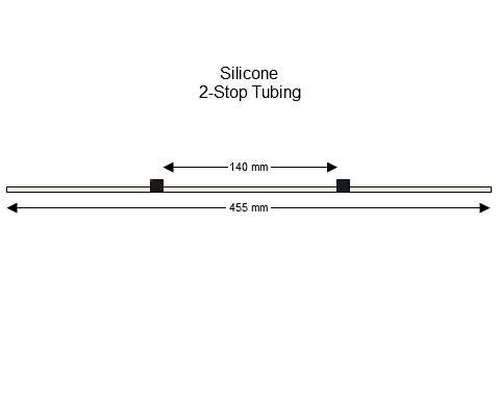 116-0497-08/F | 0.76 mm (Black/Black) Flared Silicone 2-Stop Tubing, 6/pk
