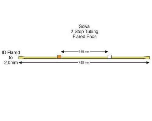 116-0533-06/F | 0.64 mm (Orange/White) Flared Solva 2-Stop Tubing, 12/pk