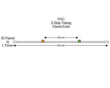 116-0549-04/F | 0.38 mm (Orange/Green) Flared PVC 2-Stop Tubing, 12/pk