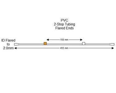 116-0549-06/F | 0.64 mm (Orange/White) Flared PVC 2-Stop Tubing, 12/pk