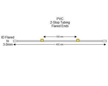 116-0549-12/F | 1.42 mm (Yellow/Yellow) Flared PVC 2-Stop Tubing, 12/pk