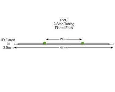 116-0549-14/F | 1.85 mm (Green/Green) Flared PVC 2-Stop Tubing, 12/pk
