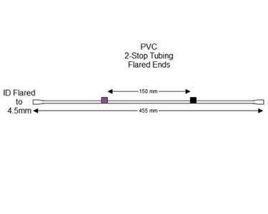 116-0549-16/F | 2.29 mm (Purple/Black) Flared PVC 2-Stop Tubing, 12/pk