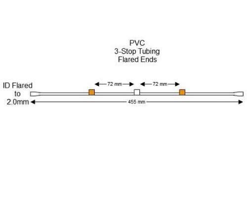 SC0055/F | 0.64 mm (Orange/White) Flared PVC 3-Stop Tubing, 12/pk